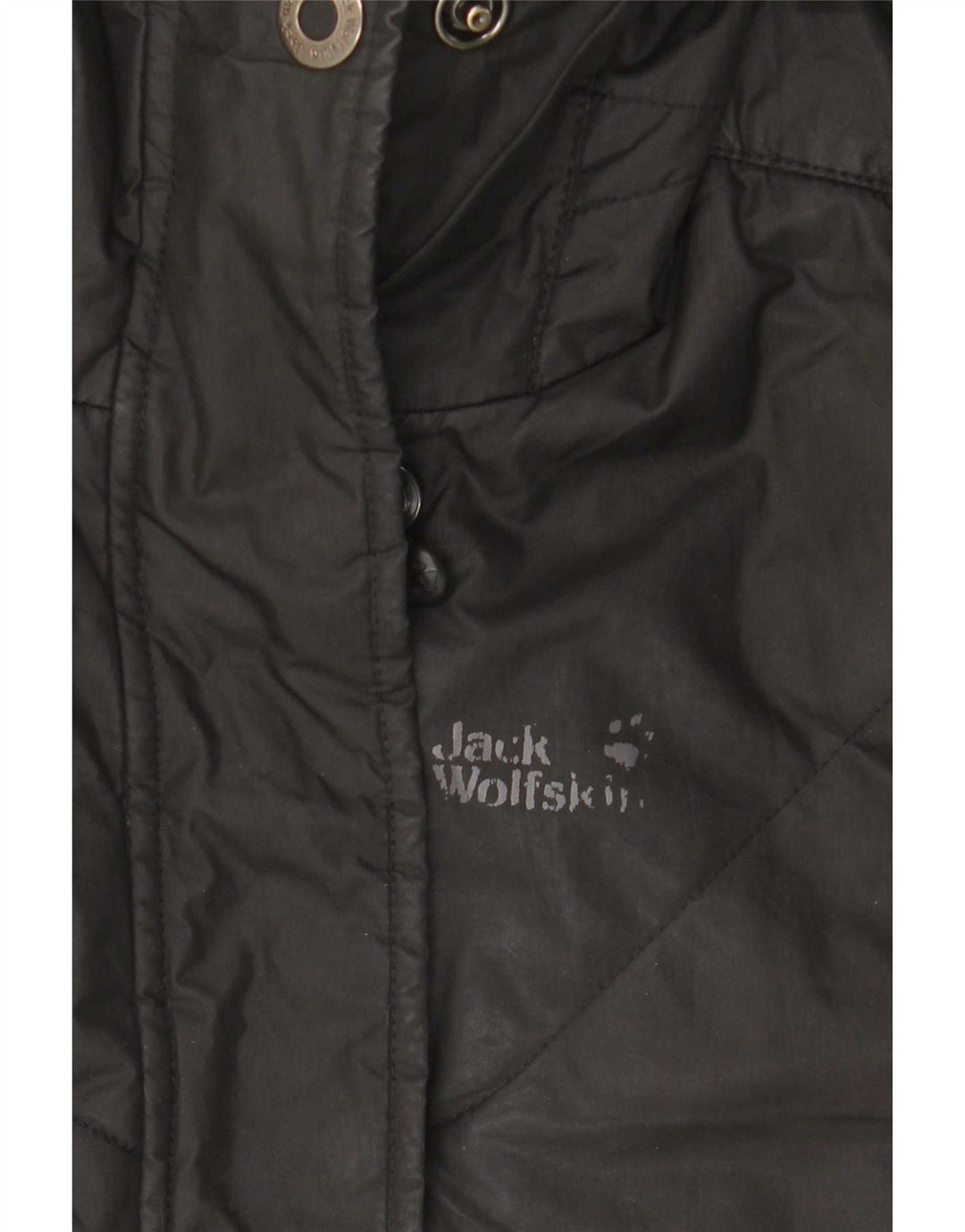 Jack Wolfskin Γυναικείο παλτό με κουκούλα UK 10 μικρό μαύρο πολυεστέρα