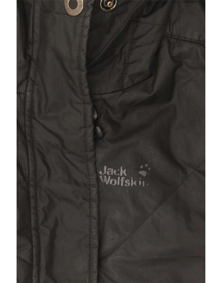 Jack Wolfskin Γυναικείο παλτό με κουκούλα UK 10 μικρό μαύρο πολυεστέρα