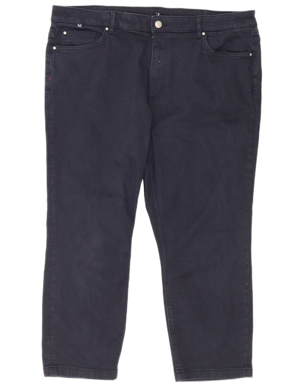 Crew Clothing Γυναικεία ψηλόμεση κομμένη παντελόνια UK 18 XL W38 L24 Navy Blue