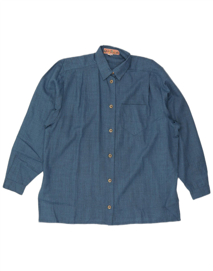 Γυναικείο πουκάμισο μεγάλου μεγέθους Cinzia Rocca IT 44 Medium Blue Wool
