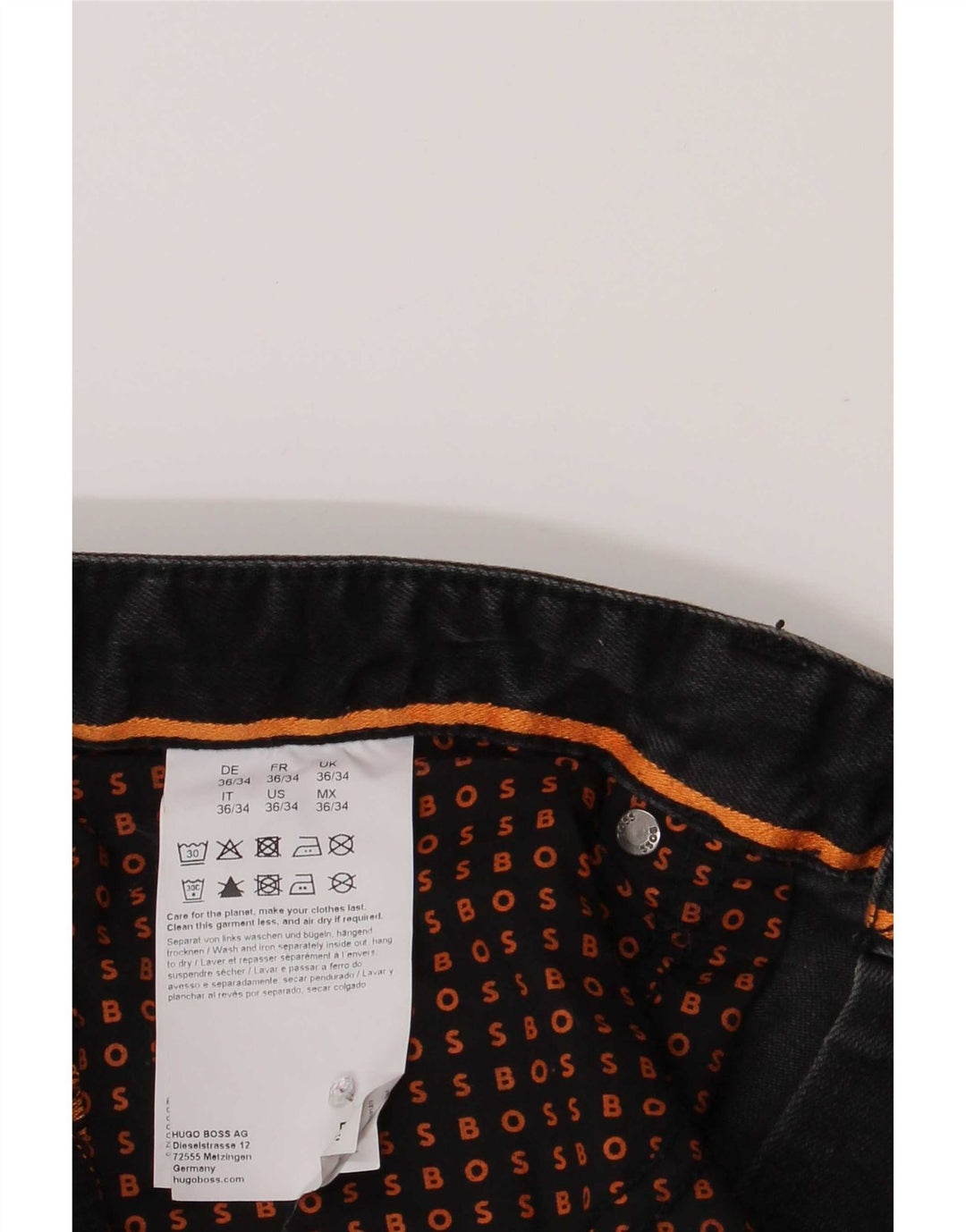 Ανδρικό τζιν Hugo Boss Slim W36 L34 Μαύρο βαμβακερό
