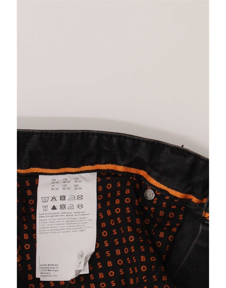 Ανδρικό τζιν Hugo Boss Slim W36 L34 Μαύρο βαμβακερό