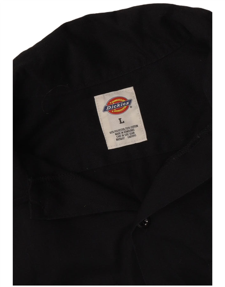 DICKIES Ανδρικό κοντομάνικο γραφικό πουκάμισο μεγάλο μαύρο βαμβακερό
