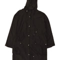 Zara Γυναικείο Αδιάβροχο με κουκούλα Loose Fit UK 14 Μεσαίο Μαύρο Πολυεστέρα