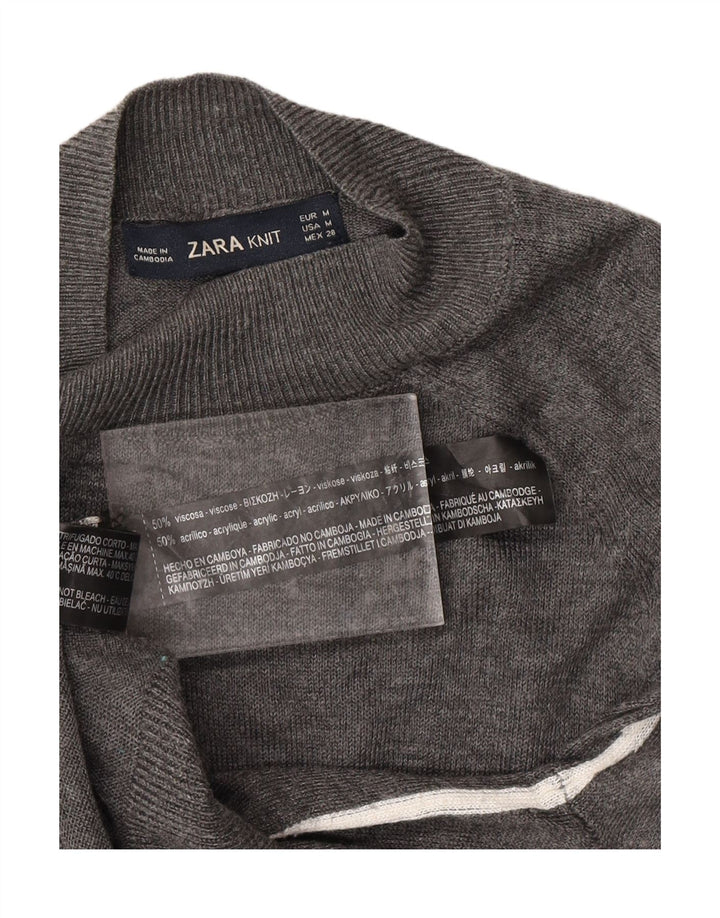 ZARA γυναικείο πουλόβερ με λαιμόκοψη χελώνας UK 12 μεσαίο γκρι βισκόζη