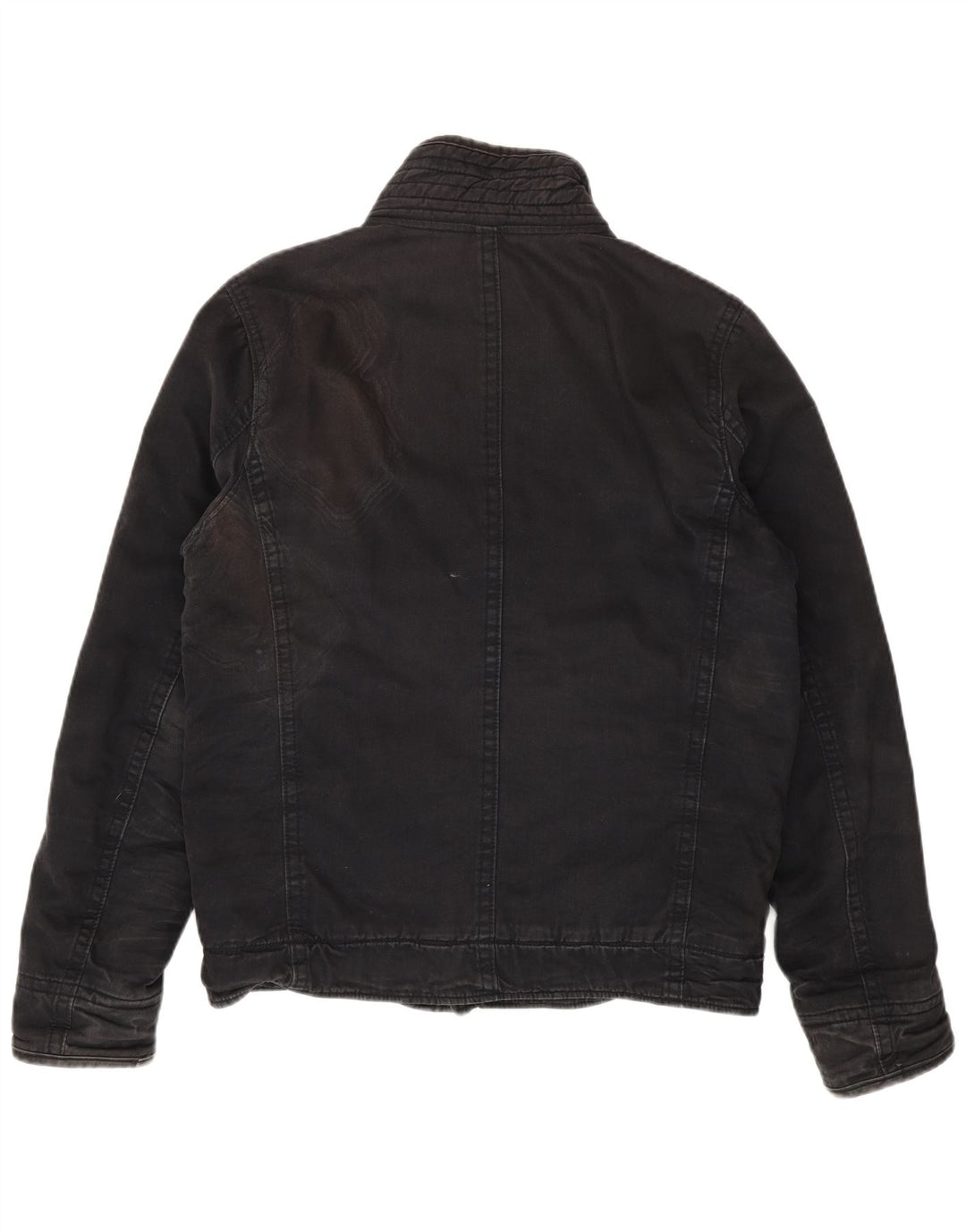 Hollister Mens Utility Jacket UK 40 μεγάλο μαύρο βαμβακερό