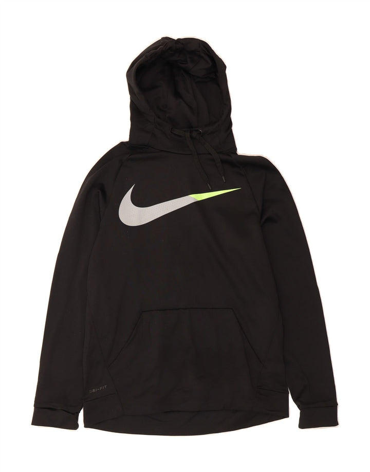 NIKE Mens Dri Fit Graphic Hoodie Jumper Small Black Polyester Vintage Nike and Second-Hand Nike from Messina Hembry 