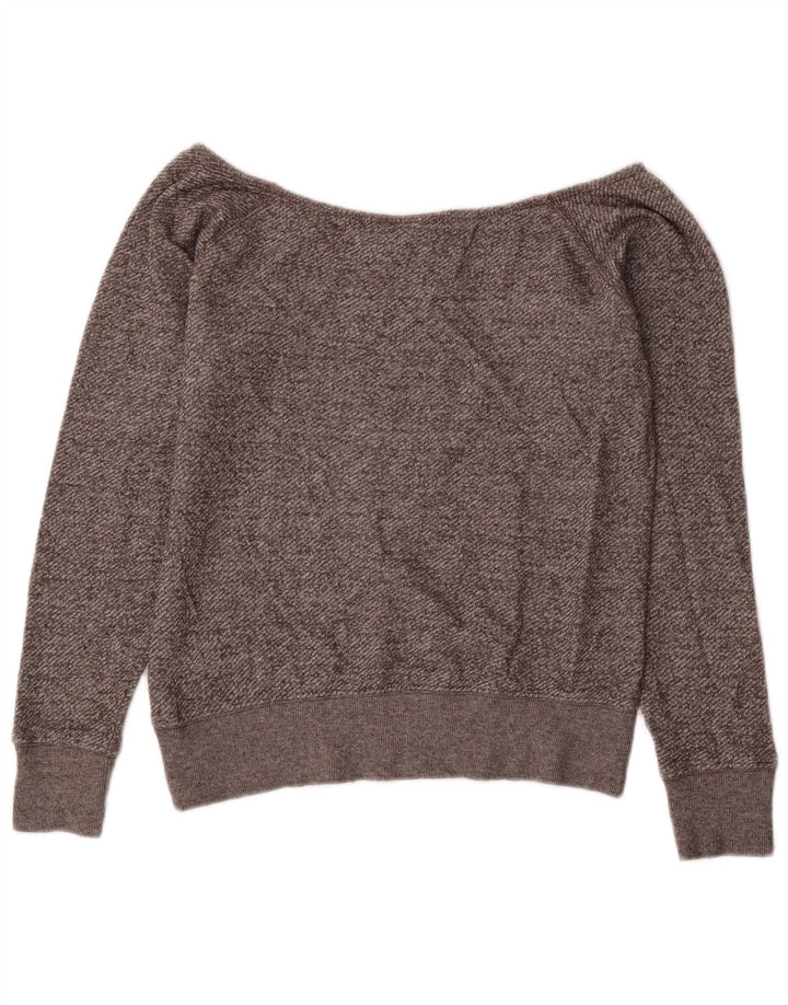 Hard Rock Cafe Womens Off Shoulder Φούτερ Jumper UK 10 Small Grey