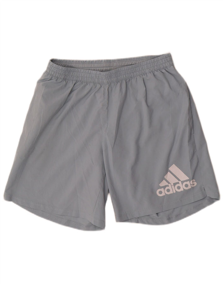 Ανδρικό γραφικό αθλητικό σορτς Adidas μεγάλο μπλε πολυεστέρα