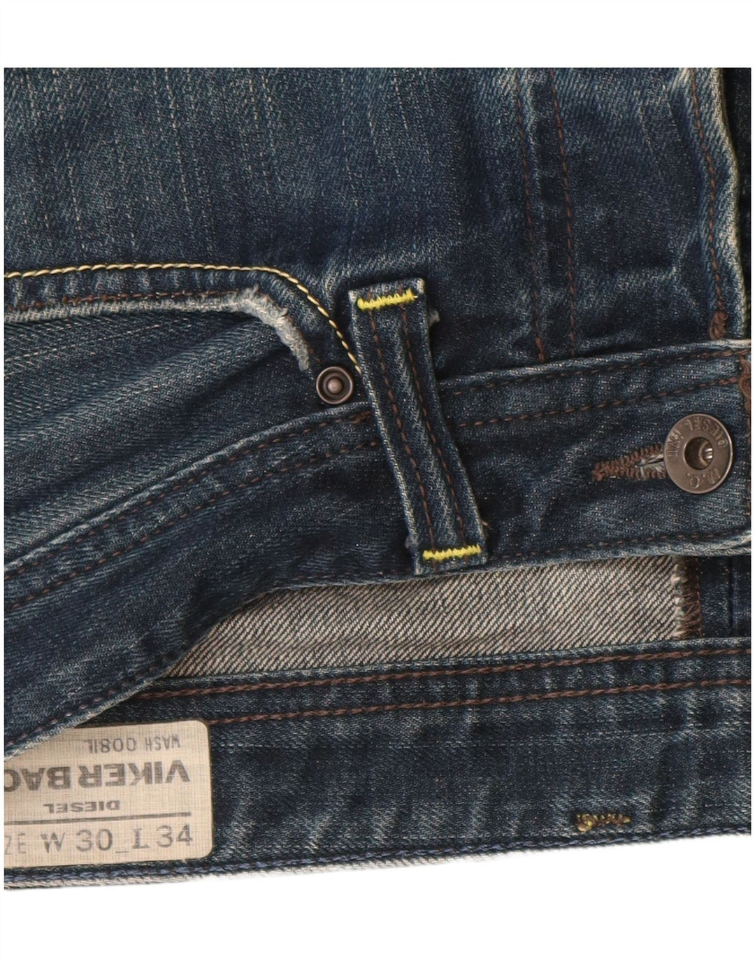 DIESEL Γυναικείο Viker Back Distressed τζιν σορτς W30 μεσαίο μπλε βαμβακερό