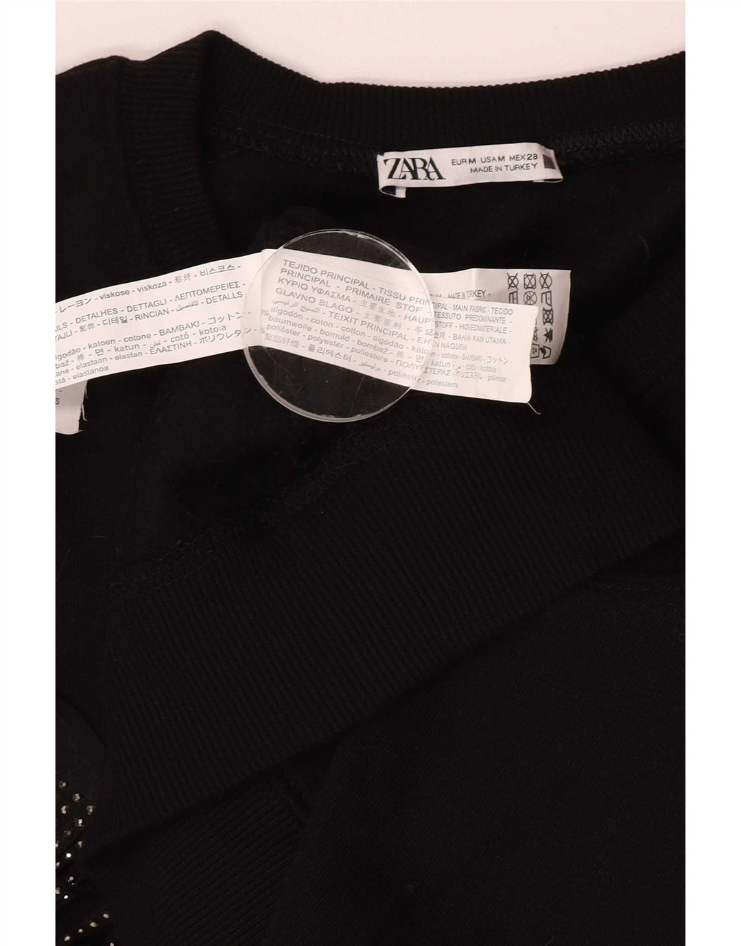 Zara Γυναικεία φούτερ υπερμεγέθη Jumper UK 14 Μεσαίο μαύρο βαμβακερό