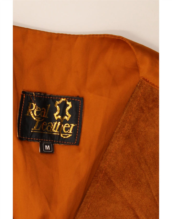 Vintage Ανδρικό Γιλέκο Μεσαίο Καφέ Δερμάτινο