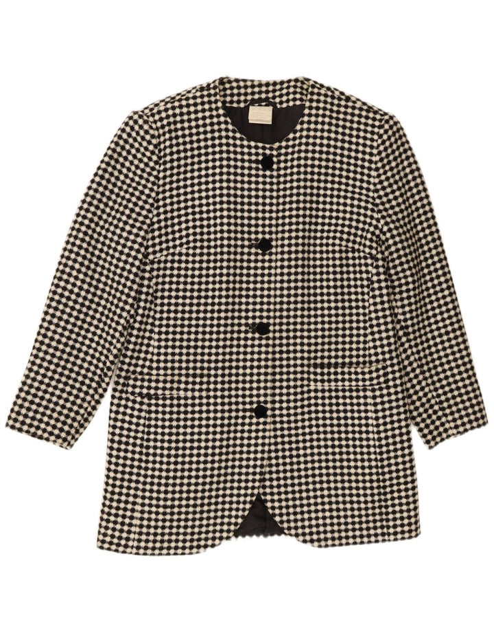 Vintage γυναικείο μπουφάν blazer UK 16 Large Black Check Polyester