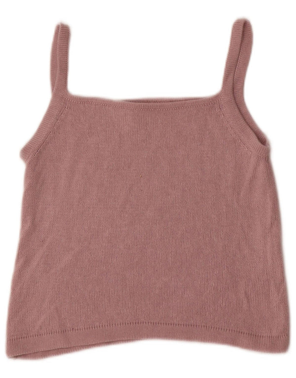 Marella Womens Crop Cami Top UK 12 Medium Pink Silk