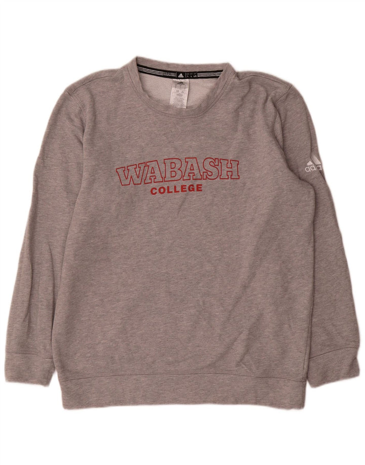 Ανδρικό γραφικό φούτερ Adidas Jumper μεγάλο γκρι βαμβακερό