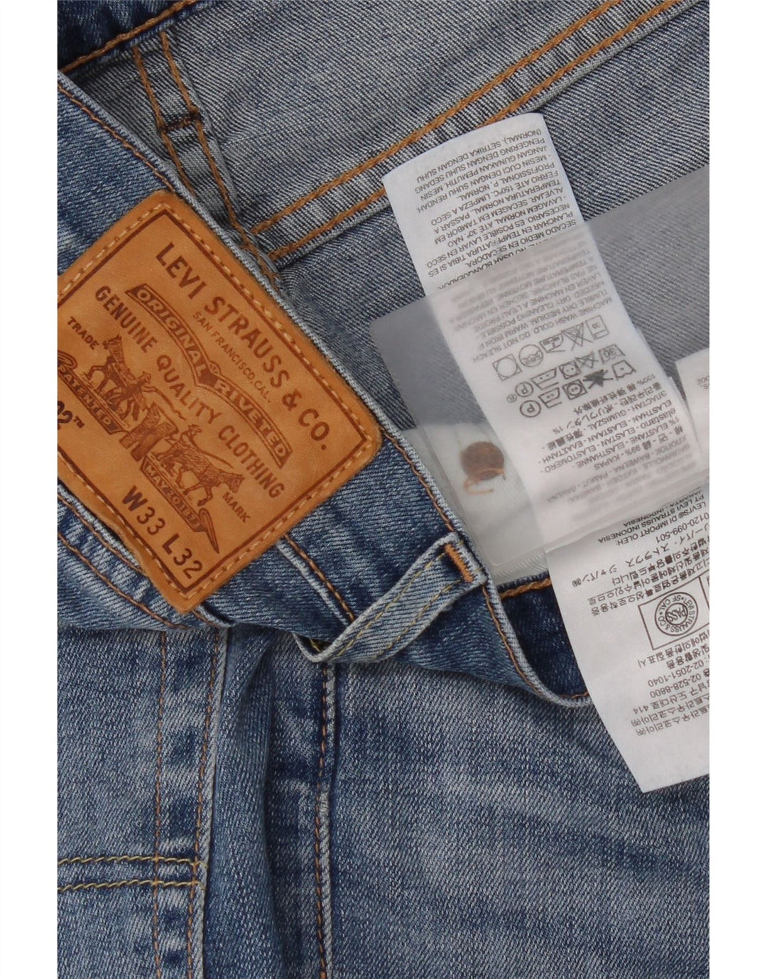 Levi's Mens 502 Tapered Jeans W33 L26 Blue Cotton