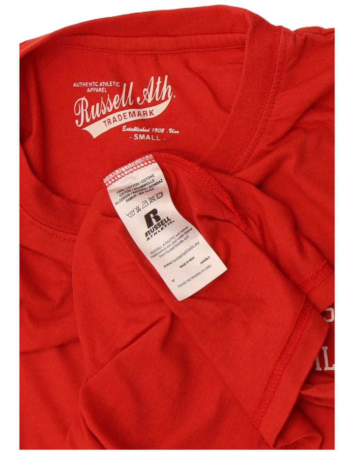 Ανδρικό γραφικό μπλουζάκι Russell Athletic Top Μικρό κόκκινο βαμβακερό
