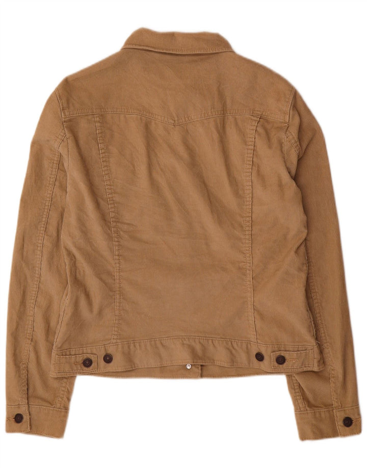 LEVI'S Γυναικείο Κοτλέ Μπουφάν UK 16 Μεγάλο Μπεζ Βαμβακερό
