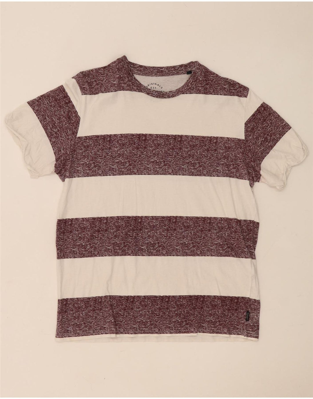 Jack & Jones Ανδρικό T-Shirt Μπλουζάκι από μεσαίο λευκό βαμβακερό ριγέ