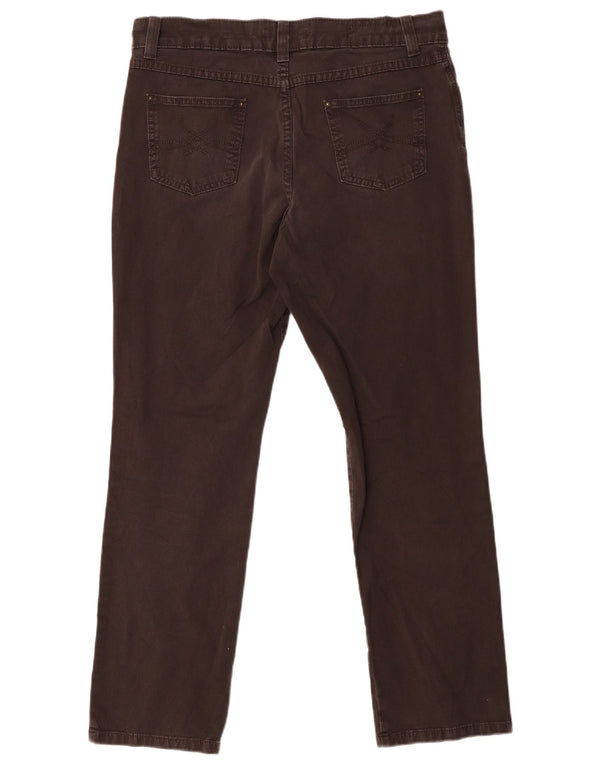 Marks & Spencer Womens Straight Casual Trousers UK 14 Large W33 L28 Brown