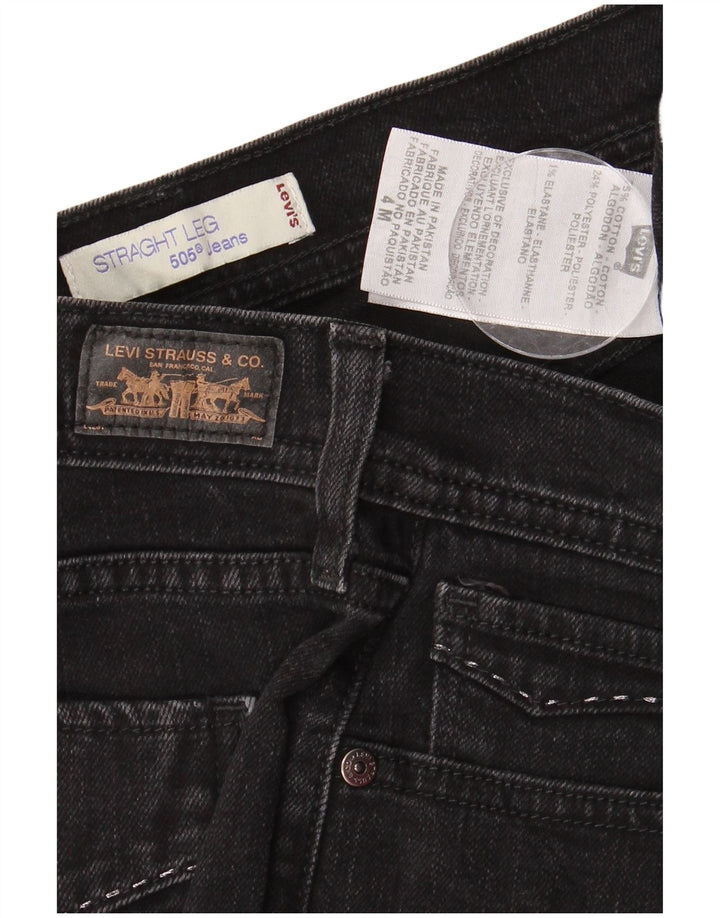 LEVI'S Γυναικείο τζιν 505 ίσιο US 4 Small W28 L31 μαύρο βαμβακερό