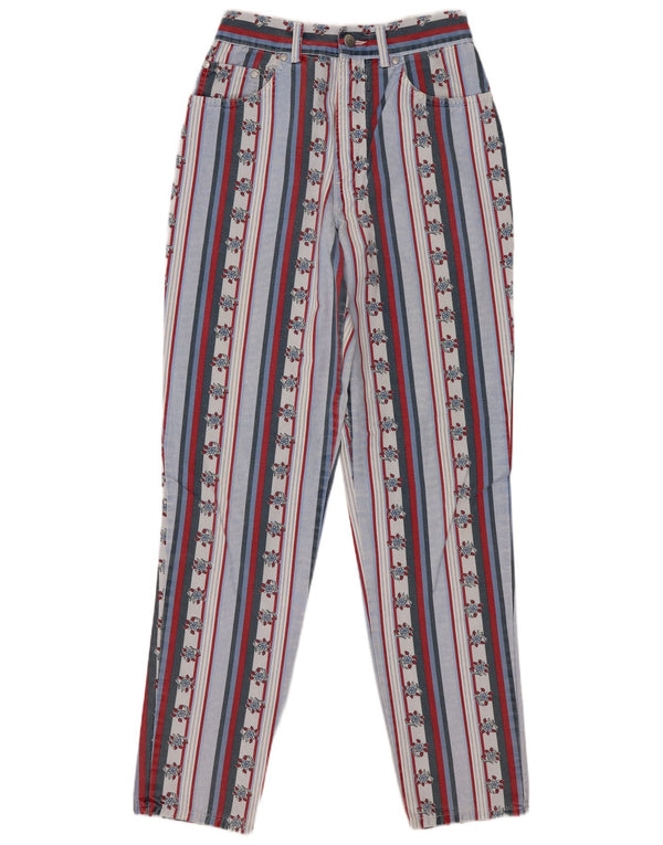 Vintage γυναικείο ψηλόμεσο casual παντελόνι IT 42 Medium W28 L29 Πολύχρωμο