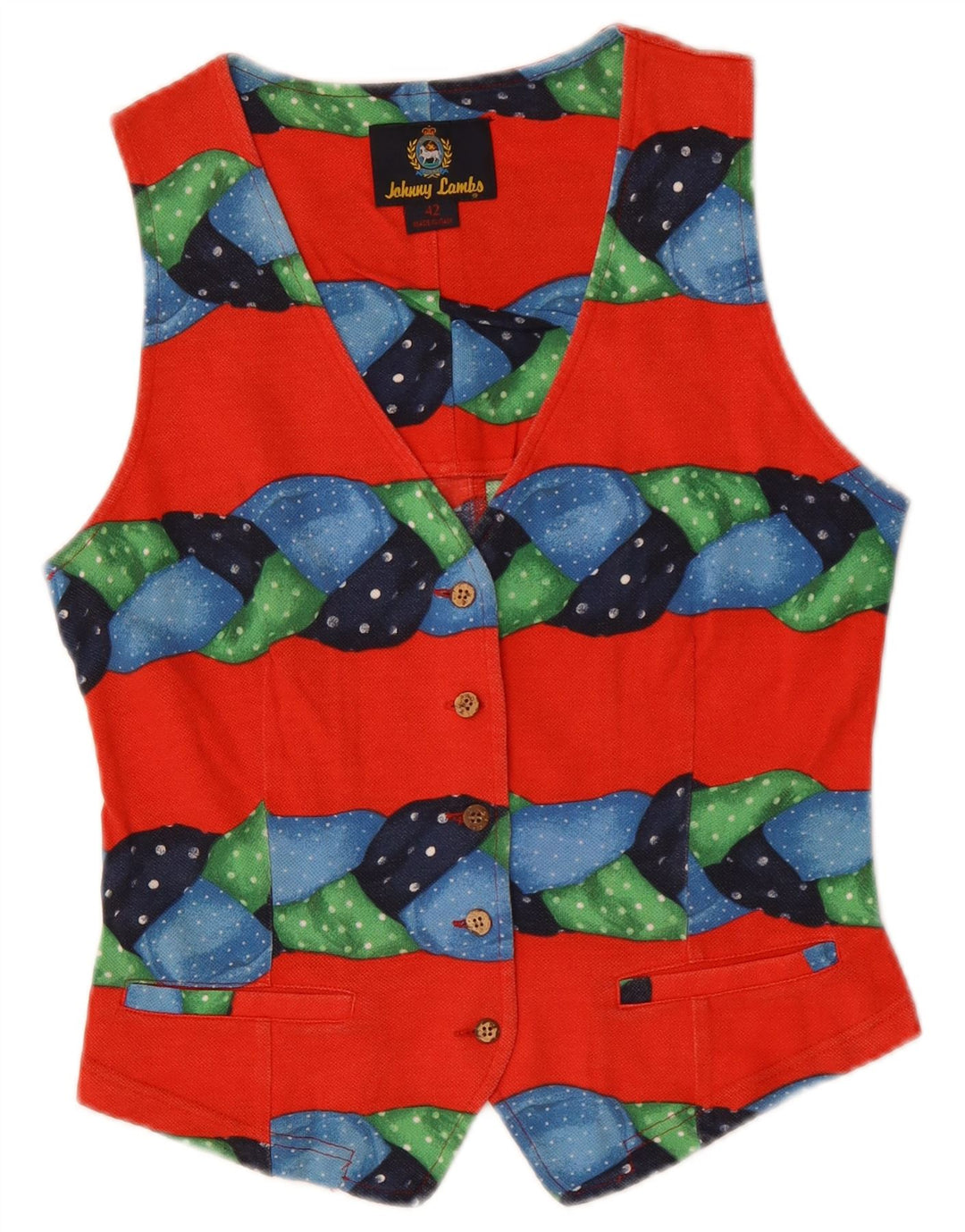 Johnny Lambs Γυναικείο Γιλέκο IT 42 Βαμβακερό μεσαίο κόκκινο ριγέ