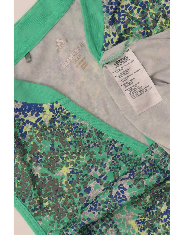 Γυναικείο γιλέκο γκολφ Adidas Top UK 10 Small Green Spotted Polyester
