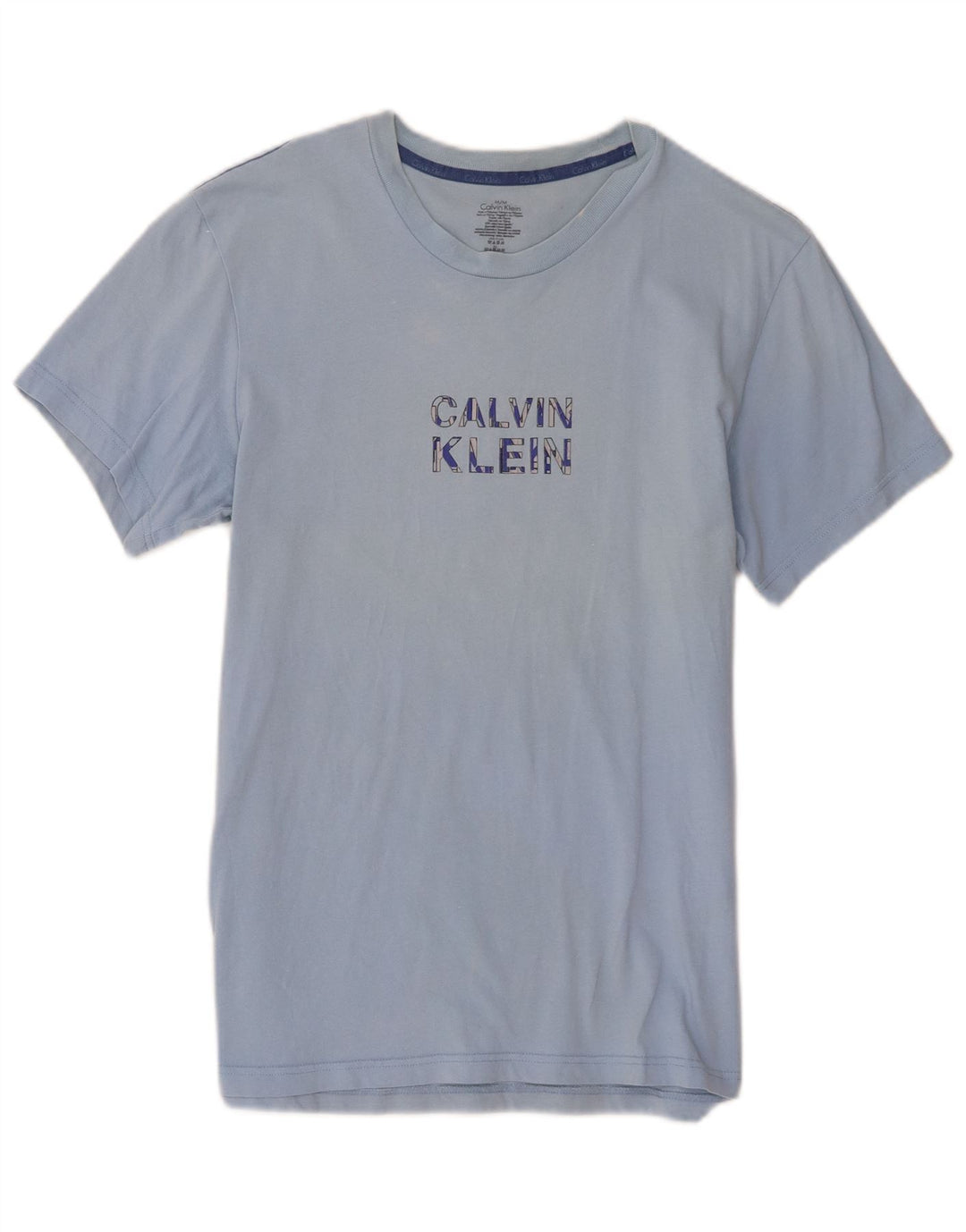 Ανδρικό γραφικό T-Shirt Calvin Klein Top από μεσαίο μπλε βαμβακερό