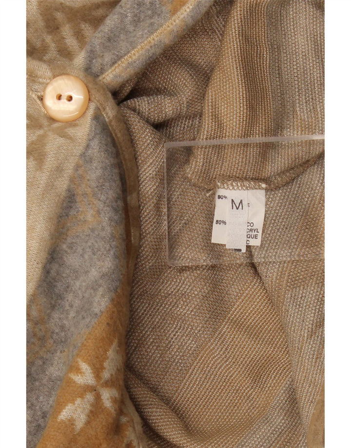 Γυναικείο πουλόβερ VINTAGE Crop Cardigan UK 14 Medium Beige Fair Isle