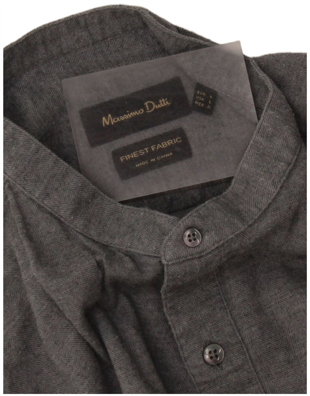 Ανδρικό πουκάμισο Massimo Dutti με μεγάλο γκρι ψαροκόκαλο