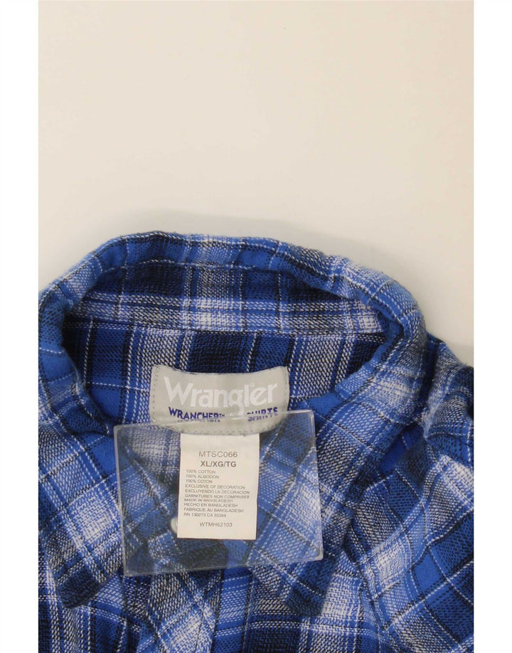 Ανδρικό φανελένιο πουκάμισο Wrangler XL Μπλε βαμβακερό