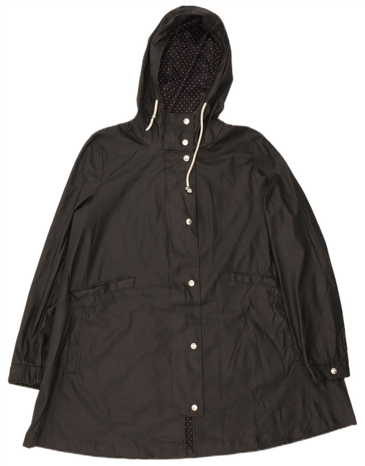 ZARA Womens Oversized Hooded Raincoat UK 10 Small Grey Polyester