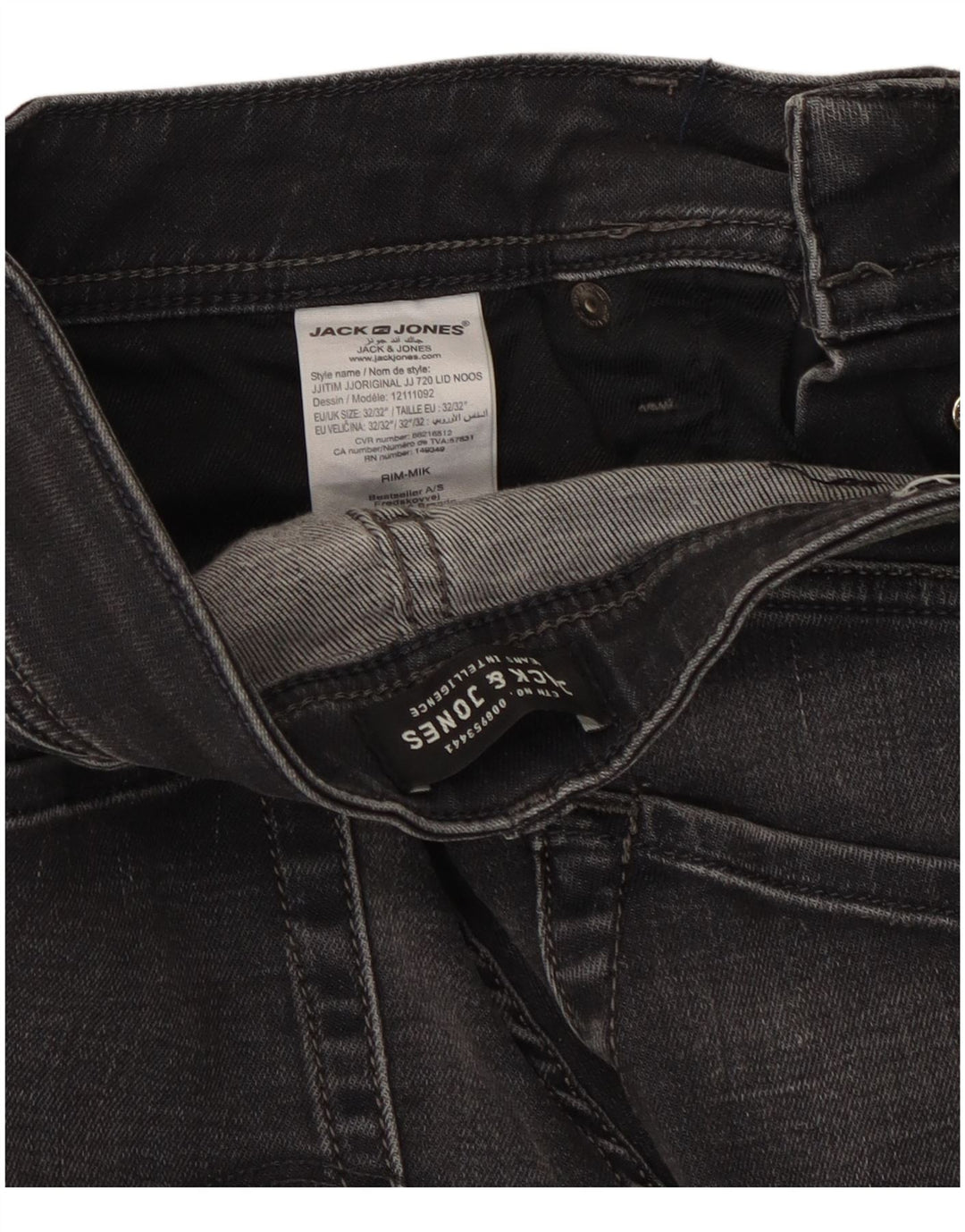 Jack & Jones Ανδρικό Tim Slim Jeans W32 L32 Μαύρο βαμβακερό