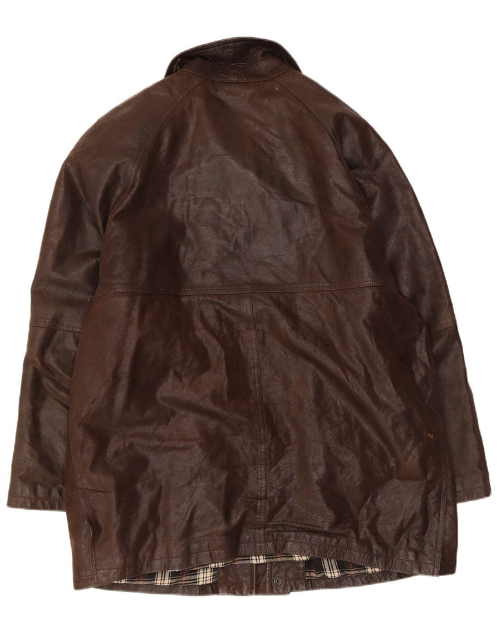 Vintage Ανδρικό Δερμάτινο Μπουφάν IT 50 Μεγάλο Καφέ Δερμάτινο
