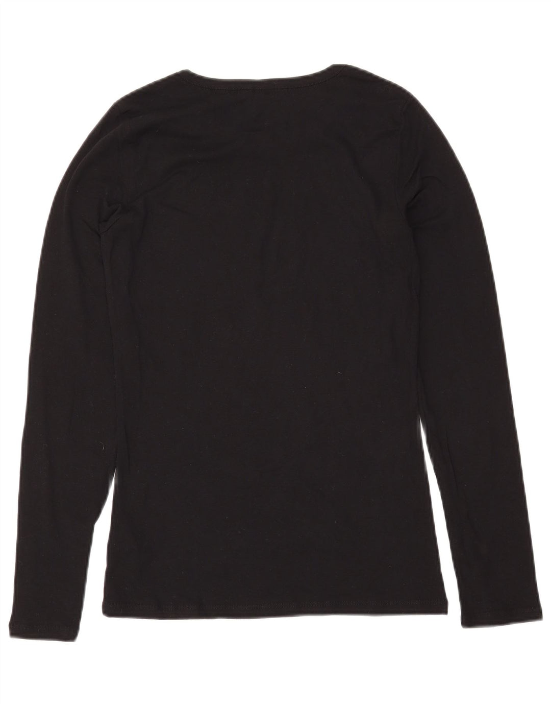 BENETTON Γυναικείο τοπ μακρυμάνικο UK 14 μεγάλο μαύρο βαμβακερό