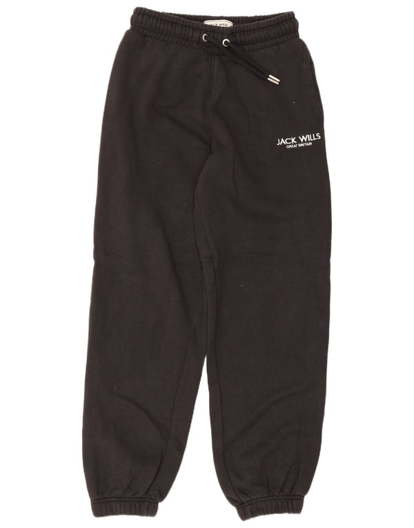 Jack Wills Γυναικεία αθλητική φόρμα παντελόνι Joggers UK 8 Small Black Cotton