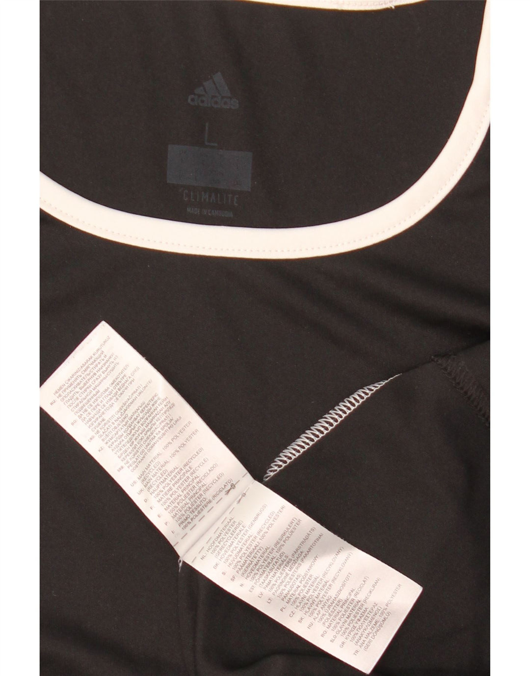 Adidas Ανδρικό T-Shirt Climalite Top Large Black Colourblock Πολυεστέρας