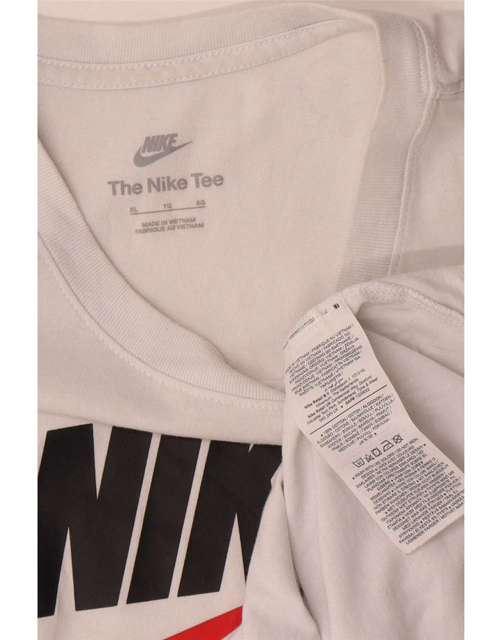 Ανδρικό γραφικό μπλουζάκι Nike XL λευκό βαμβακερό