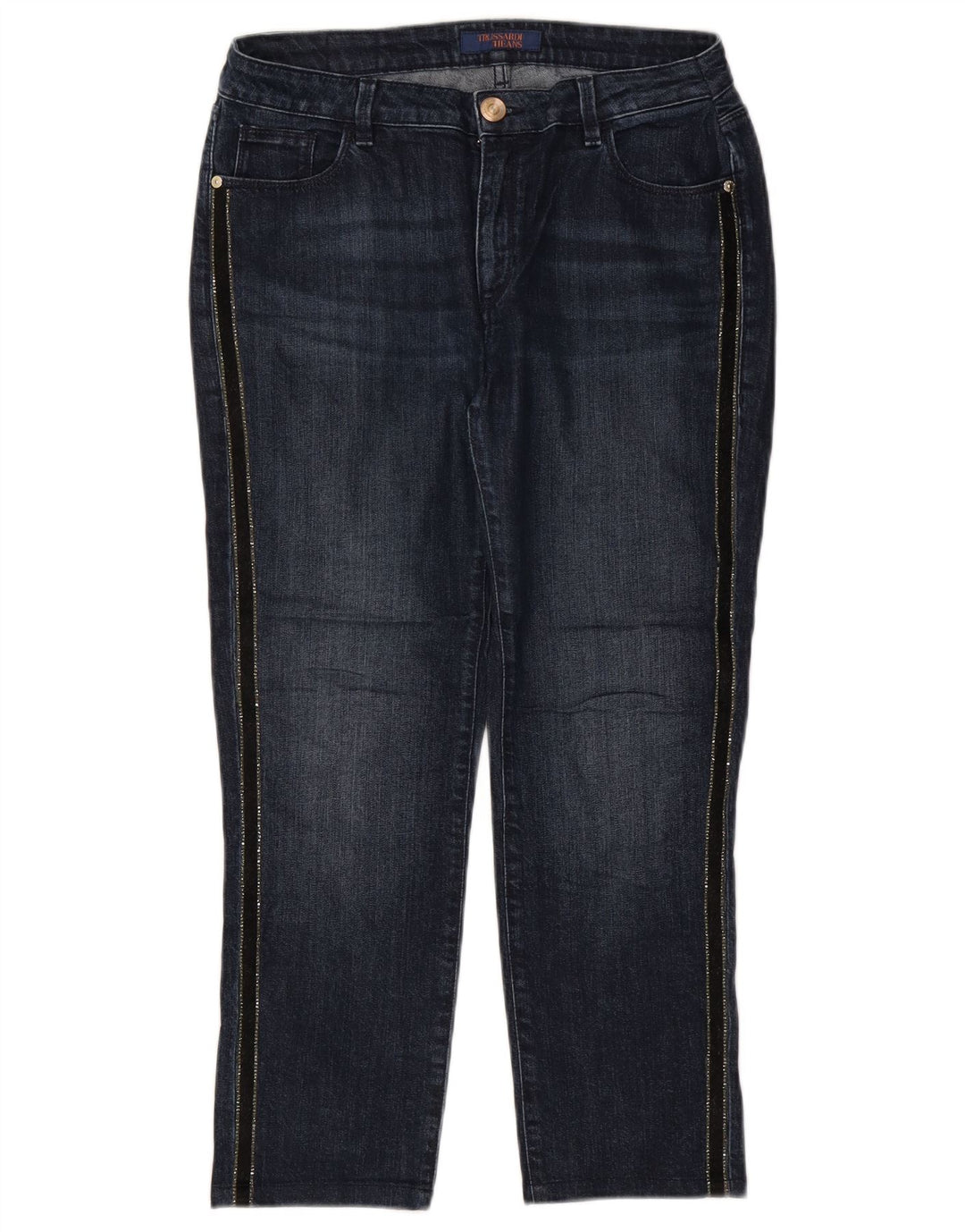 TRUSSARDI Γυναικείο Cropped Jeans W30 L24 Navy Blue Cotton