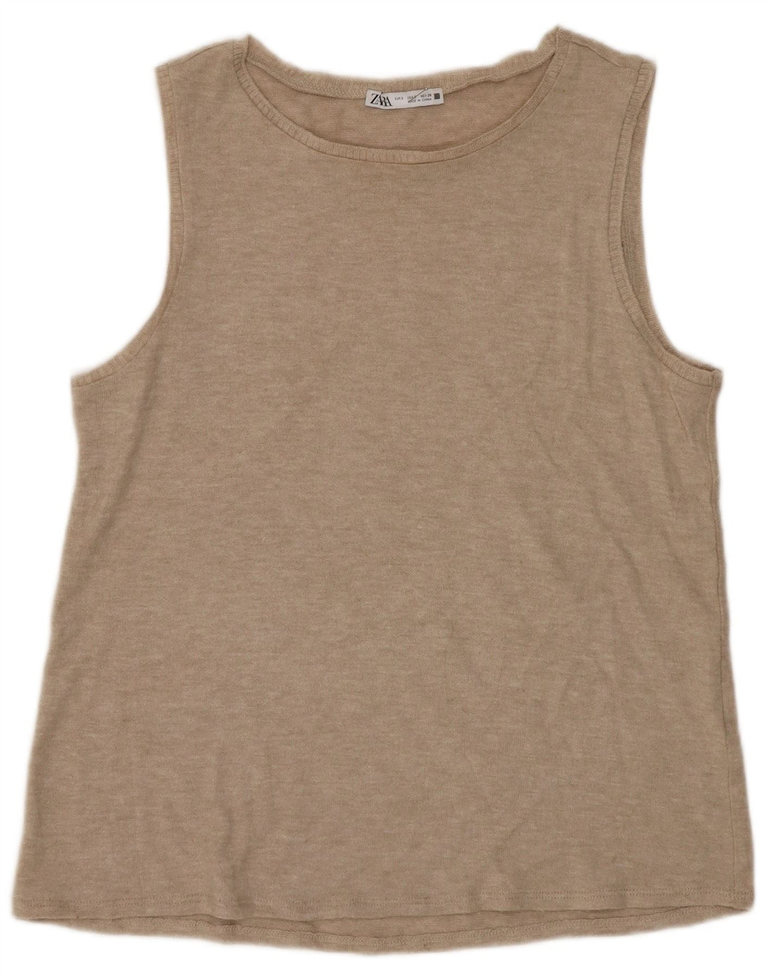 Zara γυναικείο γιλέκο τοπ UK 10 Small Beige Flecked
