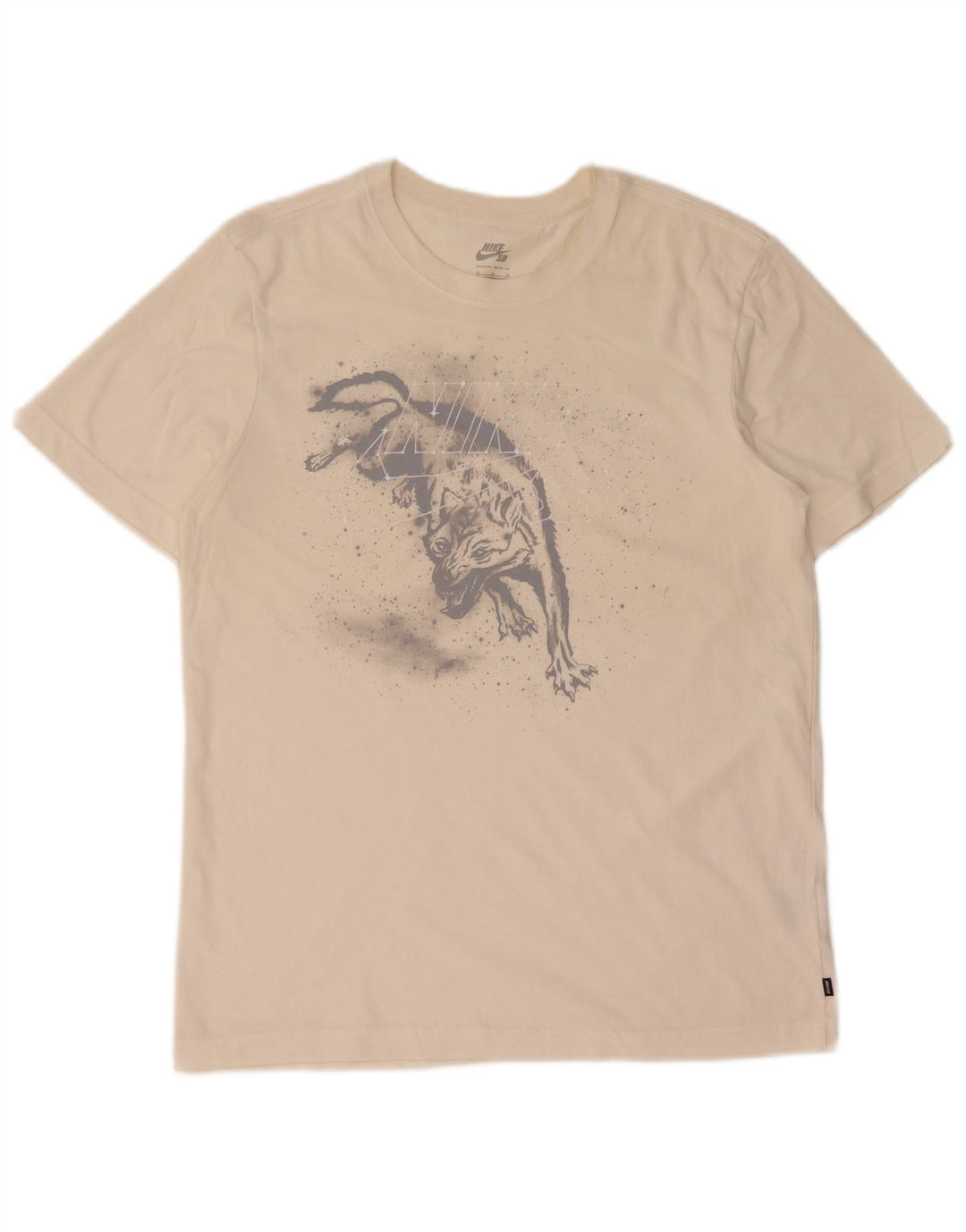 Μπλουζάκι Nike, ανδρικό Dri Fit, γραφικό μπλουζάκι, μεσαίο λευκό βαμβακερό