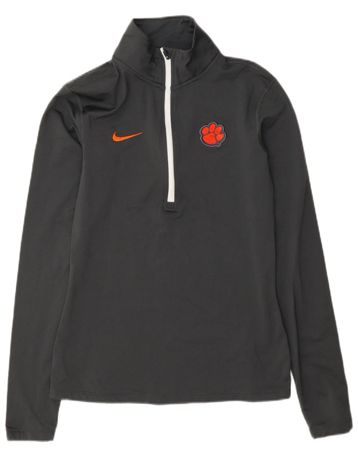 Γυναικεία φόρμα Nike Clemson Tigers Pullover Top 12 UK μεσαίου γκρι ριγέ