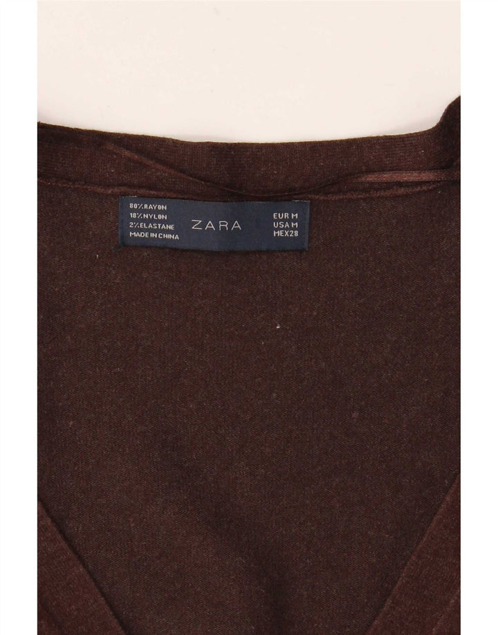 Zara Γυναικείο πουλόβερ UK 12 Medium Brown Rayon