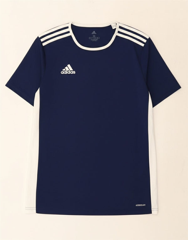 Adidas Ανδρικό T-Shirt Aeroready Top Medium Navy Blue Colorblock Πολυεστέρας