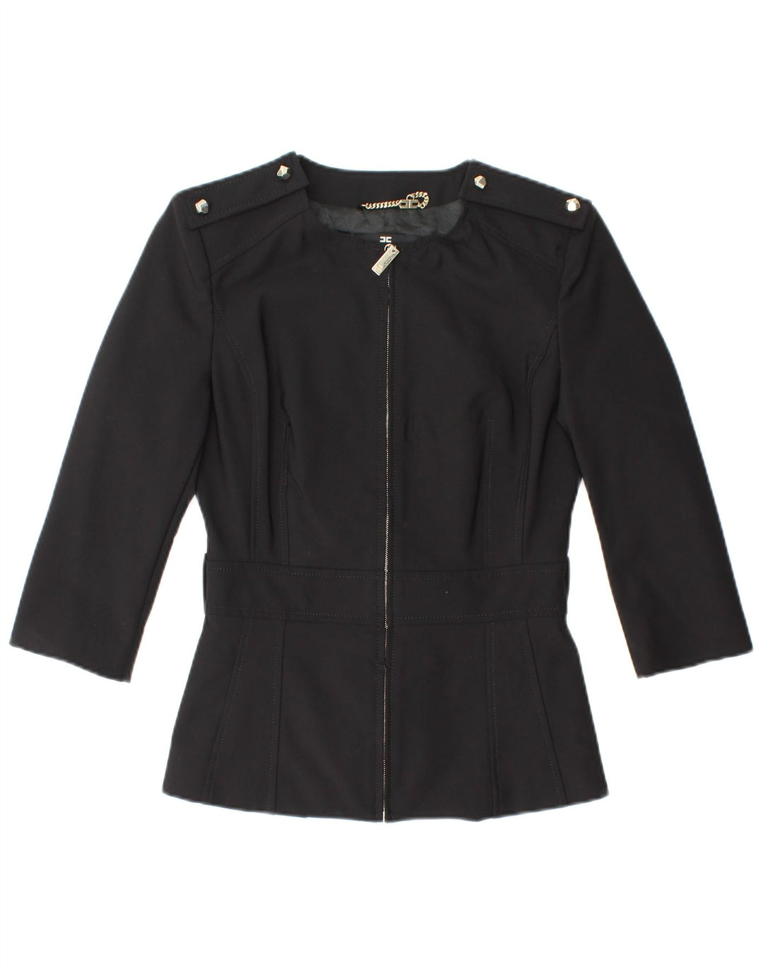 ELISABETTA FRANCHI Γυναικείο μπουφάν Blazer 3/4 μανίκια IT 42 Μεσαίο Μαύρο