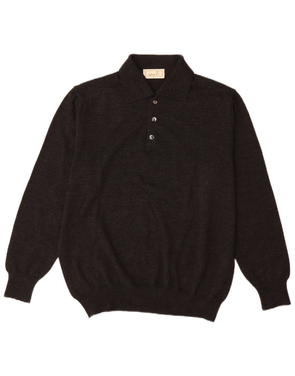 Idea Mens Polo Neck Jumper Sweater IT 50 Medium Grey Wool