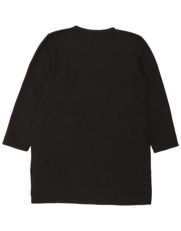 Zara Γυναικεία Φούτερ Jumper Φόρεμα UK 16 Large Μαύρο