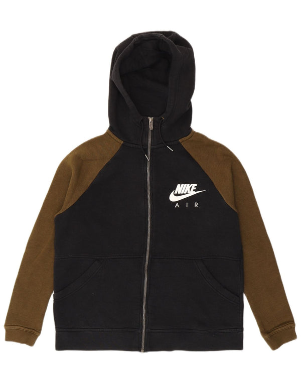 Ανδρικό πουλόβερ Nike με φερμουάρ με κουκούλα, μικρό μαύρο χρώμα, βαμβακερό