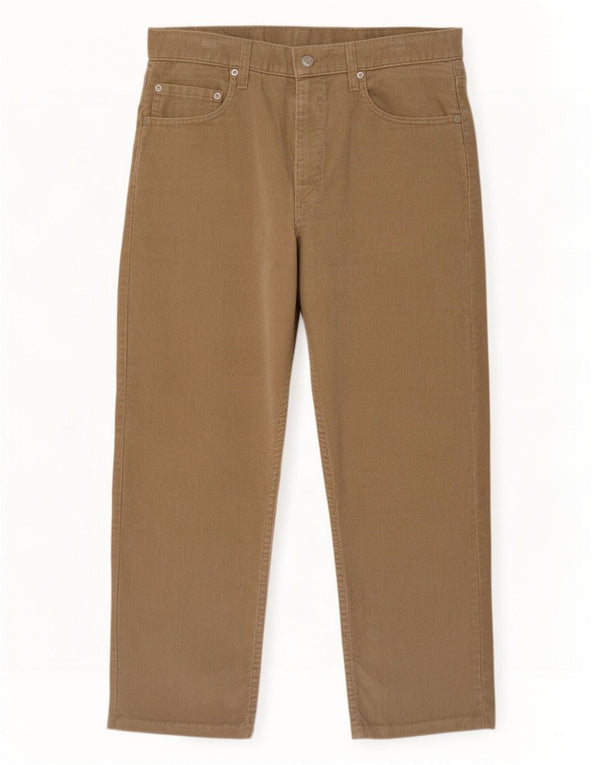 Levi's Mens 505 Crop Regular Fit Κοτλέ παντελόνι W34 L25 Χακί βαμβακερό